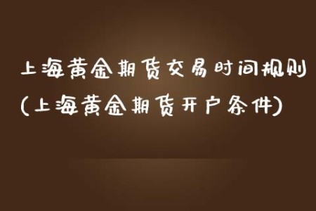 上海黄金期货交易时间规则(上海黄金期货开户条件)